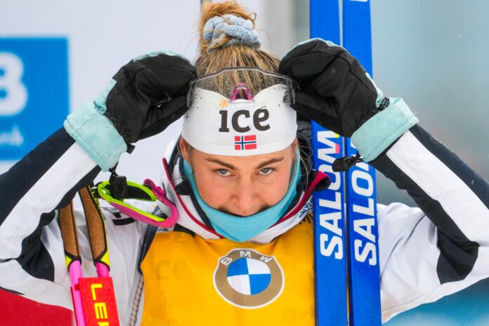 Ingrid Landmark Tandrevold leder verdenscupen sammenlagt. Her avbildet forrige helg i Holmenkollen.