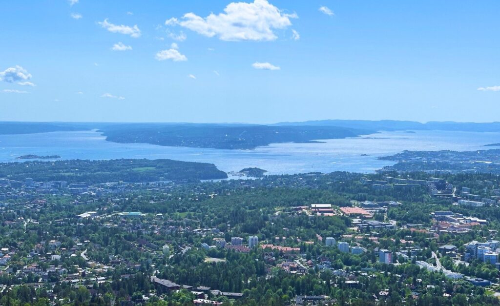 A view over Oslo from Holmenkollen ski jump tower. Photo: David Nikel.