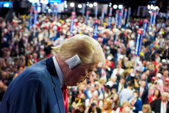 Donald Trump kom til Det republikanske landsmøtet natt til tirsdag norsk tid. Han talte ikke.